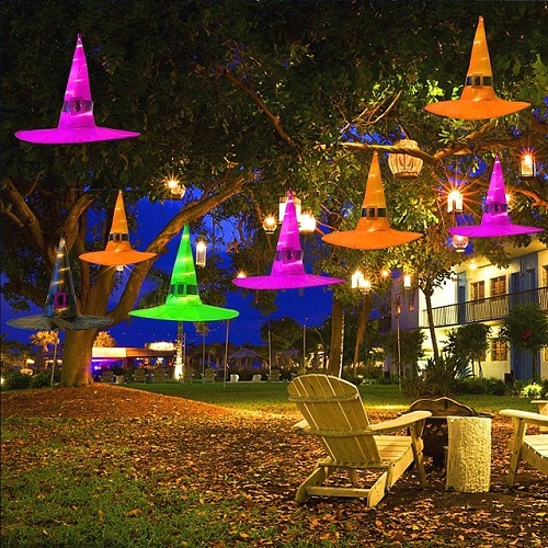Outdoor Glowing Witch Hat Decorations