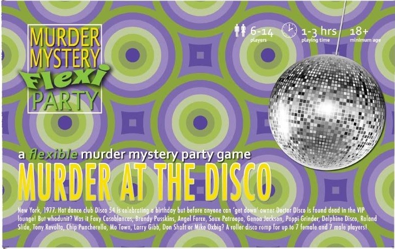 Murder at the Disco 1970s Flexi Party Murder Mystery Dinner Party Game