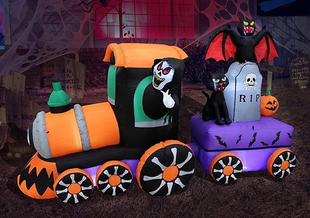 Halloween Inflatable Grim Reaper Ride Train Amazon UK US