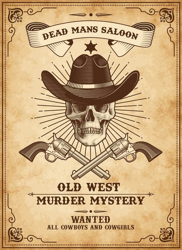 High Noon At Dead Man's Saloon Wild West Party Game by Masters of Mystery