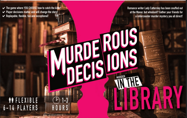 Murder in the Library Dinner Party Game from Murderous Decisions