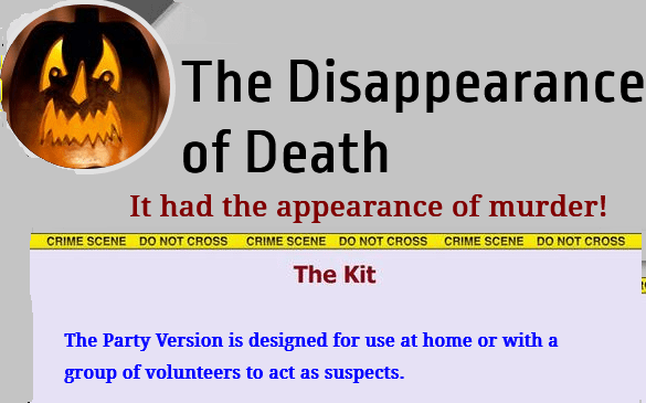 The Disappearance of Death Halloween Game Printable for Large Group